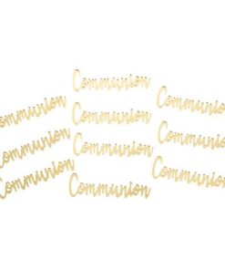 10 DECO COMMUNION EN PLEXI OR 1.8 X 6 CM