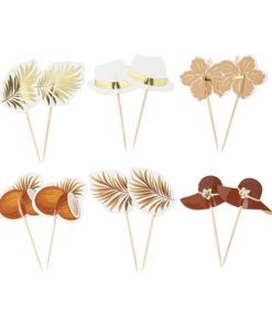 12 PICS TROPICOOL BLANC CAMEL ET OR