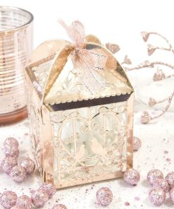 Boite à dragées – Cage à oiseaux – Rose Gold – Lot de 10