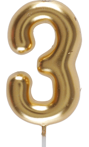 BOUGIE CHIFFRE 3 OR