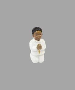 Sujet Communion – Garçon agenouillé avec croix – PM – Lot de 2