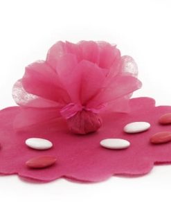 Tulles à dragées intissé Fuchsia – Lot de 25